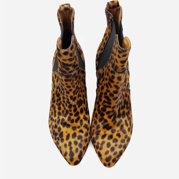 Veronica Beard Calf Hair Leopard Ankle Boots - size 7 - Picture 8 of 17